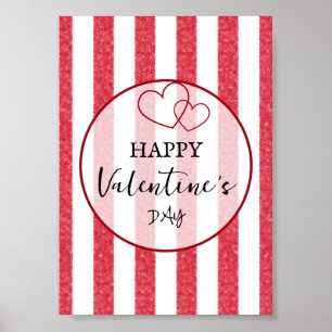 Frohe Valentinstag Herz Streifen Poster