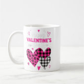 Frohe Valentinstag Herzen Mädchen Frauen Leopard A Kaffeetasse (Links)