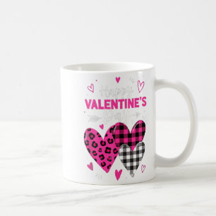 Frohe Valentinstag Herzen Mädchen Frauen Leopard A Kaffeetasse