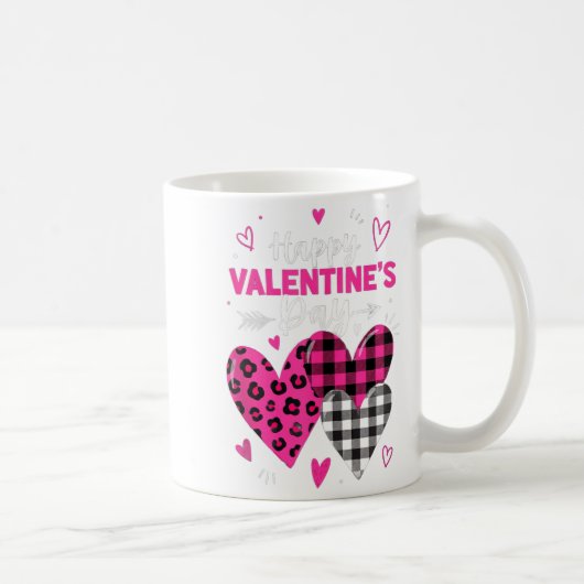 Frohe Valentinstag Herzen Mädchen Frauen Leopard A Kaffeetasse (Rechts)