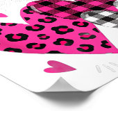 Frohe Valentinstag Herzen Mädchen Frauen Leopard A Poster (Ecke)