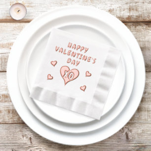 Frohe Valentinstag-Herzen-Muster Servietten Mit Folie