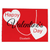 Frohe Valentinstag-Herzen Punkte Name Große Geschenktüte (Rückseite)