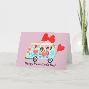 Frohe Valentinstag-Hündchen-Karte im gefalteten Fo Karte