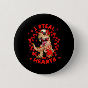 Frohe Valentinstag, ich stehle Herzen Trex Lustige Button