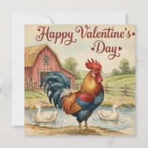 Frohe Valentinstag-Karte Hahn Huhn 
