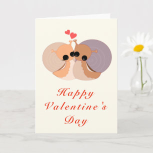 Frohe Valentinstag-Karte Paar Liebesschnecken Karte