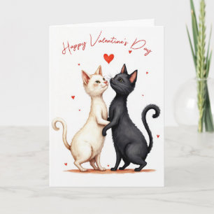 Frohe Valentinstag Katzen tanzen Karte