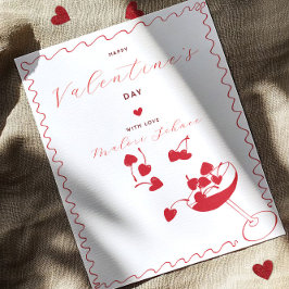 Frohe Valentinstag – Kirschherzen in Cocktail  Feiertagskarte