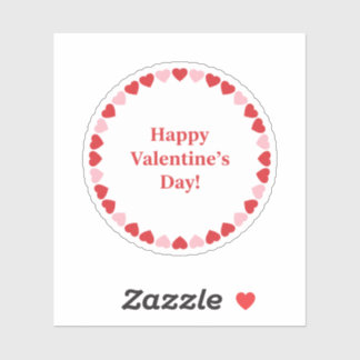 Frohe Valentinstag Klassische rote Herzumrandung  Aufkleber