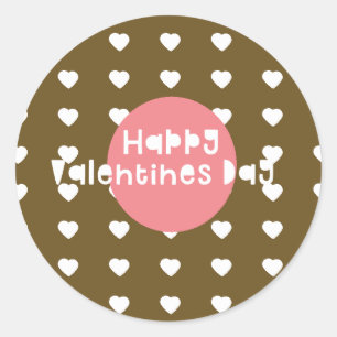 Frohe Valentinstag Konfetti Herz Donut Runder Aufkleber