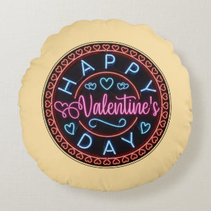 Frohe Valentinstag Kreisdesign-67128 Rundes Kissen