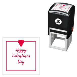 Frohe Valentinstag Kursive Schrift Herz Permastempel