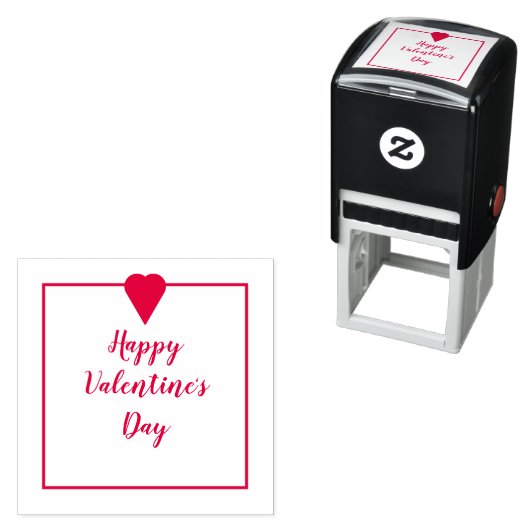 Frohe Valentinstag Kursive Schrift Herz Permastempel (Beispiel)