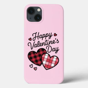 Frohe Valentinstag Leopard Plaid Liebesherz  Case-Mate iPhone Hülle