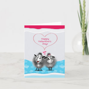 Frohe Valentinstag Liebe Süße Schafe Gruß Feiertagskarte