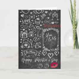 Frohe Valentinstag - Liebes-Schultafel Karte