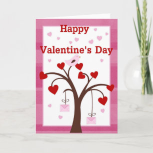 Frohe Valentinstag-Liebesbaumkarte Feiertagskarte