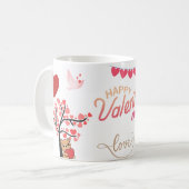 Frohe Valentinstag Liebesherzen Kaffeetasse (Vorderseite Links)