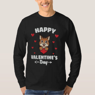 Frohe Valentinstag Luchs Tierliebhaber Herzen T-Shirt