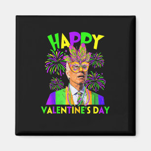 Frohe Valentinstag lustig Joe Biden Mardi Gras S Magnet