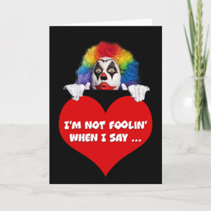 Frohe Valentinstag lustiger Clown Humor Feiertagskarte