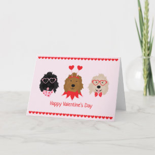 Frohe Valentinstag Mini Goldendoodle Hunde Feiertagskarte