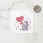 Frohe Valentinstag mit Bunny & Lollipop Mitteilungskarte (Vorderseite/Rückseite Beispiel)