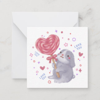 Frohe Valentinstag mit Bunny & Lutscher Mitteilungskarte