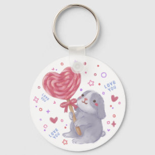 Frohe Valentinstag mit Bunny & Lutscher Schlüsselanhänger