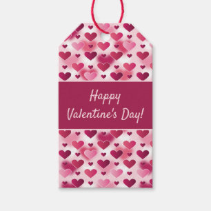 Frohe Valentinstag mit süßen rosa Herzen Geschenkanhänger