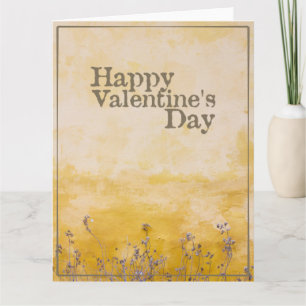 Frohe Valentinstag mit Vintage-Blumenwiese Karte