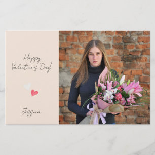 Frohe Valentinstag Modern Script Foto Briefpapier