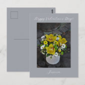 Frohe Valentinstag Modern Script Foto Postkarte (Vorne/Hinten)