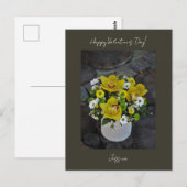 Frohe Valentinstag Modern Script Foto Postkarte (Vorne/Hinten)