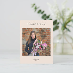 Frohe Valentinstag Moderne Schrift Foto Postkarte