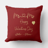 Frohe Valentinstag Mr & Mrs Kissen (Vorderseite)