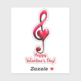Frohe Valentinstag-Musik der Liebe Aufkleber