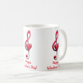 Frohe Valentinstag-Musik der Liebe Kaffeetasse (VorderseiteRechts)