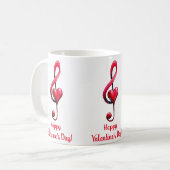 Frohe Valentinstag-Musik der Liebe Kaffeetasse (Vorderseite Links)