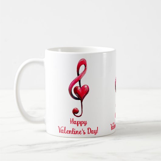 Frohe Valentinstag-Musik der Liebe Kaffeetasse (Links)