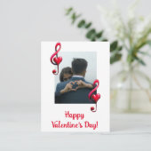 Frohe Valentinstag-Musik der Liebe Postkarte (Stehend Vorderseite)