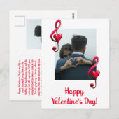Frohe Valentinstag-Musik der Liebe Postkarte (Vorne/Hinten)