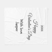 Frohe Valentinstag Name Liebe einfach Jahr stilvol Fleecedecke (Vorderseite (Horizontal))