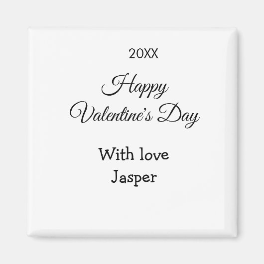 Frohe Valentinstag Name Liebe einfach Jahr Stylis Magnet (Vorne)