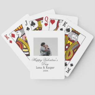 Frohe Valentinstag Paar Foto modern einfach Spielkarten