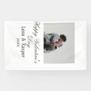 Frohe Valentinstag-Paar-Foto modern einfach t Banner