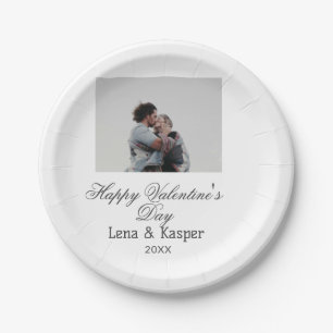 Frohe Valentinstag Paar Foto modern einfach t Pappteller