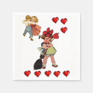 Frohe Valentinstag Papier Servietten