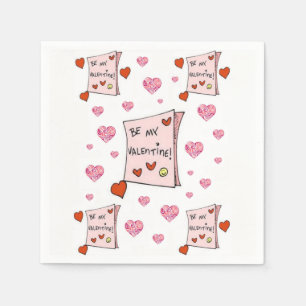 Frohe Valentinstag Papier Servietten